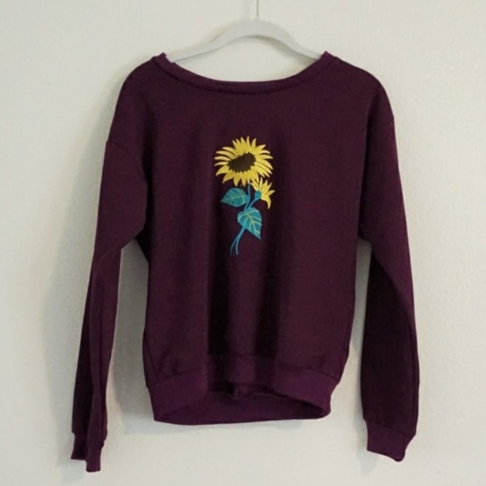 Purple Sunflower Sweatshirt